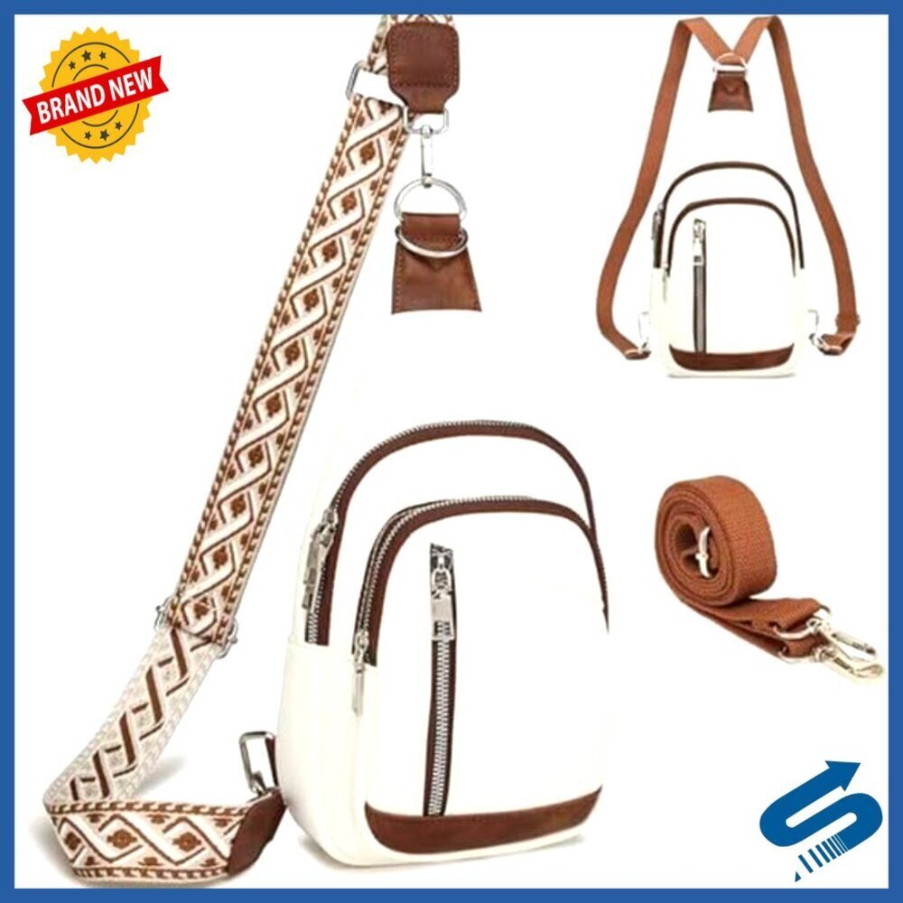 Convertible Crossbody Backpack Purse Vegan Leather Adjustable Strap Multiple